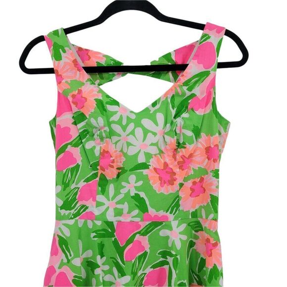 Lilly Pulitzer 80's Everything Nice Freja' Floral Fit & Flare Dress Pockets Sz 2 - Picture 6 of 12